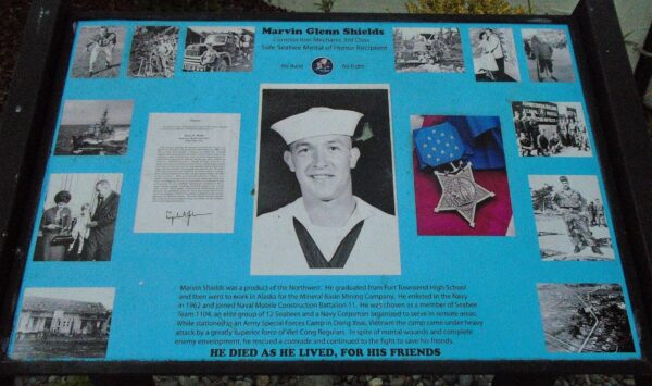 MARVIN GLENN SHIELDS MEDAL OF HONOR WAR MEMORIAL PLAQUE