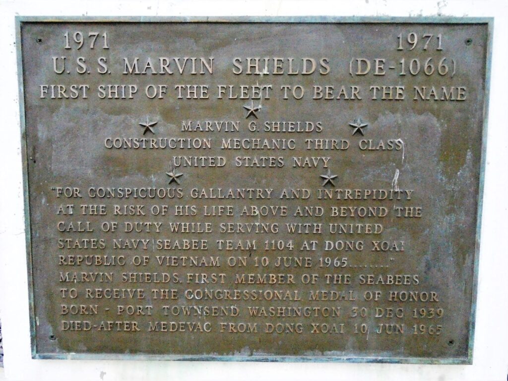 U.S.S. MARVIN SHIELDS (DE-1066) WAR MEMORIAL PLAQUE