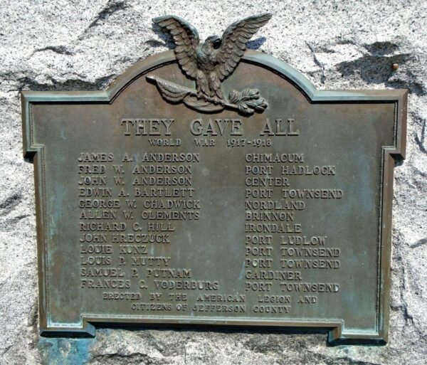 JEFFERSON COUNTY THEY GAVE ALL WAR MEMORIAL PLAQUE