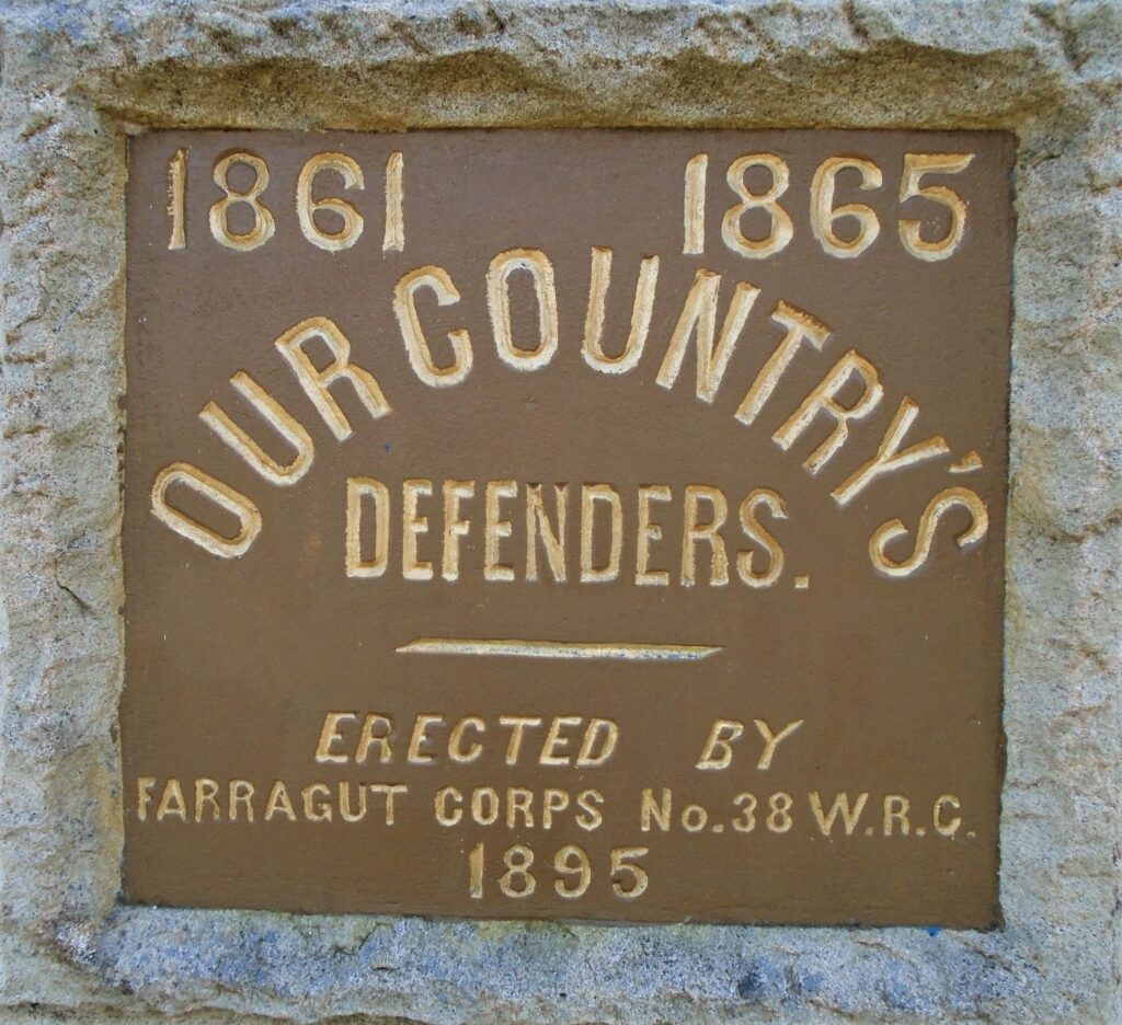 1861 1865 OUR COUNTRY’S DEFENDERS WAR MEMORIAL CANNON PLAQUE
