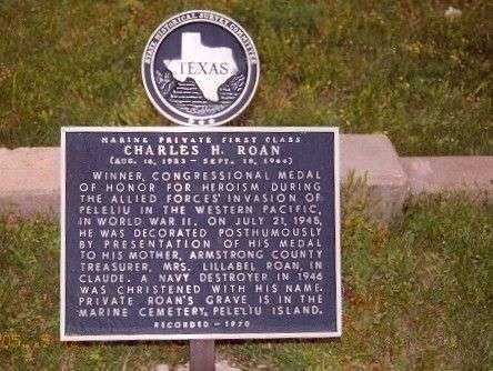 PFC. CHARLES H. ROAN MEMORIAL MARKER