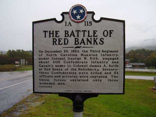 THE BATTLE OF RED BANKS MEMORIAL MARKER