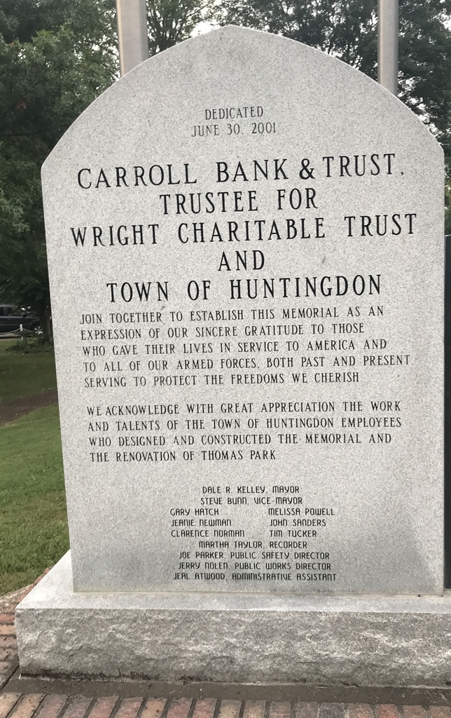 CARROLL COUNTY WAR MEMORIAL STONE H