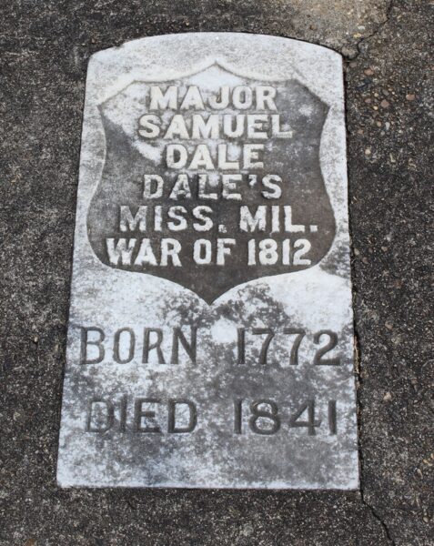 MAJOR SAMUEL DALE WAR MEMORIAL CEMETERY STONE