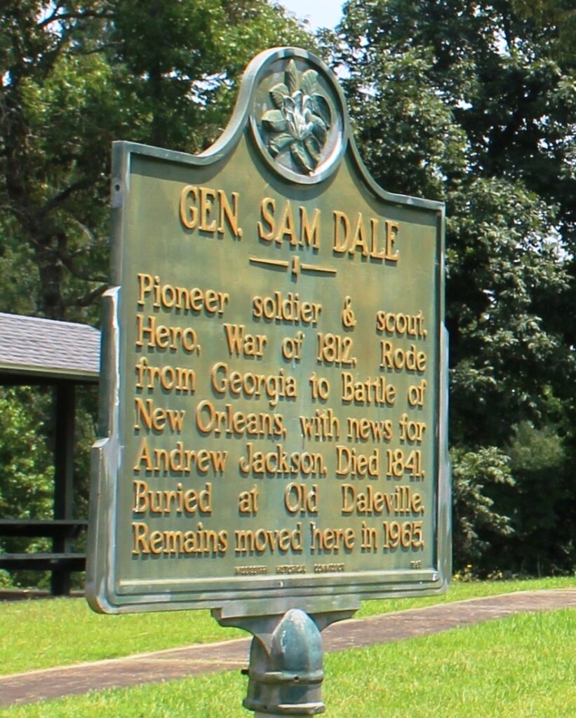 GEN. SAM DALE WAR MEMORIAL MARKER