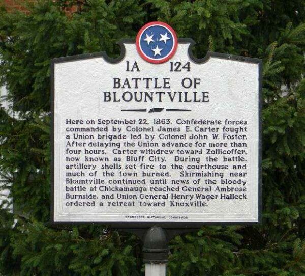 BATTLE OF BLOUNTVILLE WAR MEMORIAL MARKER