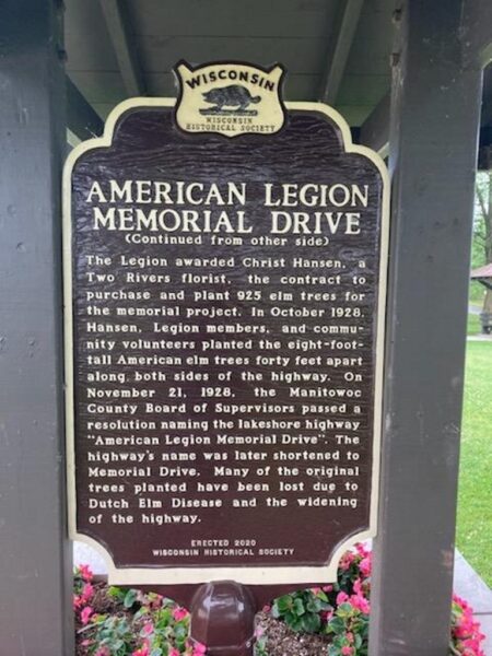 AMERICAN LEGION MEMORIAL DRIVE MARKER BACK