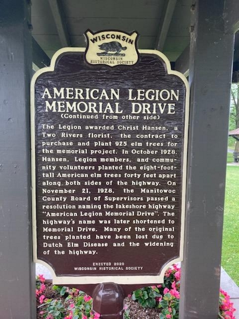 AMERICAN LEGION MEMORIAL DRIVE MARKER BACK
