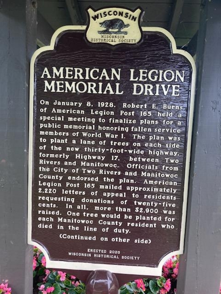 AMERICAN LEGION MEMORIAL DRIVE MARKER FRONT