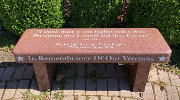 THE CANTON VETERANS MEMORIAL BENCH