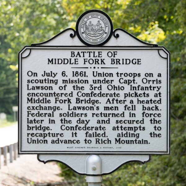 BATTLE OF MIDDLE FORK BRIDGE MEMORIAL MARKER