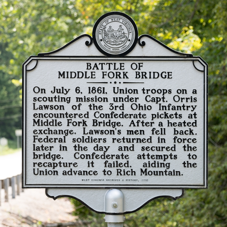 BATTLE OF MIDDLE FORK BRIDGE MEMORIAL MARKER