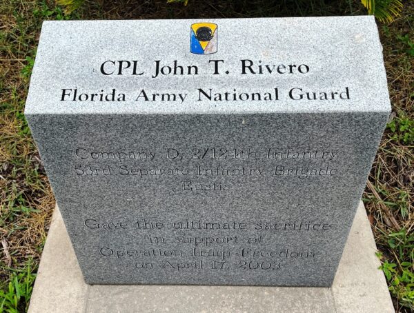 CPL JOHN T. RIVERO WAR MEMORIAL