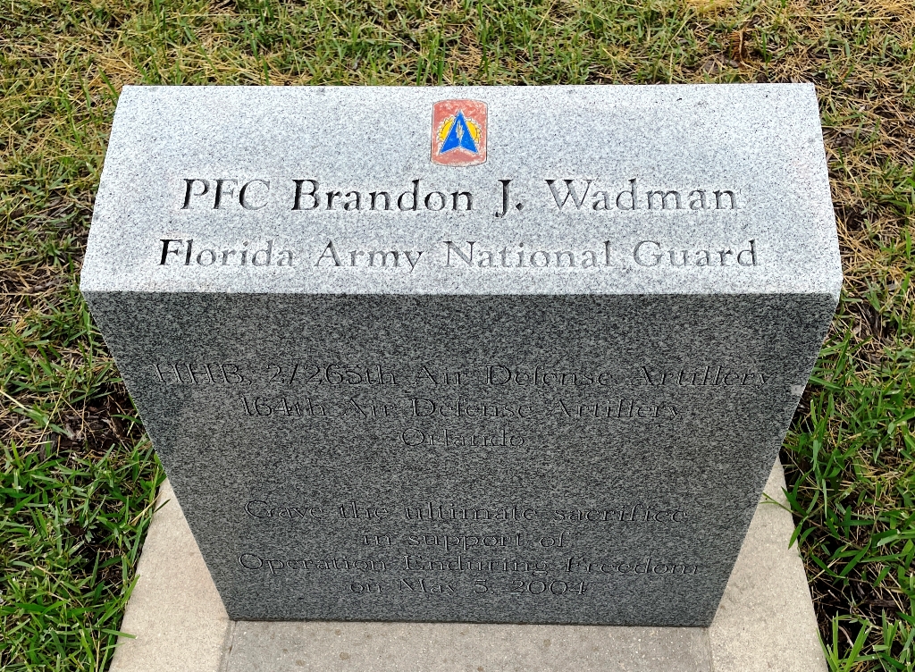 PFC BRANDON J. WADMAN WAR MEMORIAL