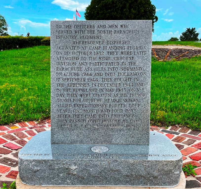 508TH PARACHUTE INFANTRY REGIMENT WAR MEMORIAL