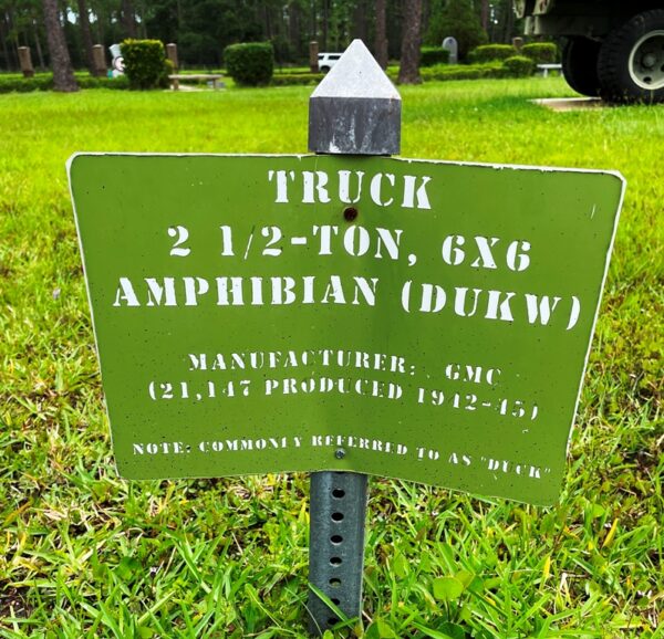 TRUCK 2 1/2-TON, 6X6 AMPHIBIAN (DUKW) MEMORIAL PLAQUE