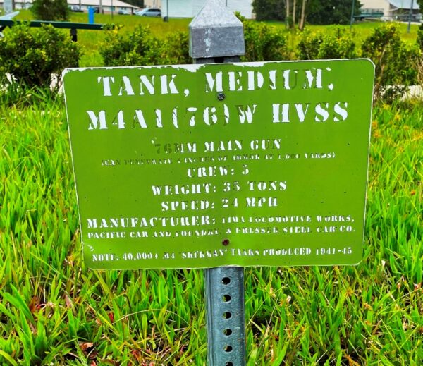 TANK, MEDIUM, M4A1 (76) W HVSS MEMORIAL PLAQUE