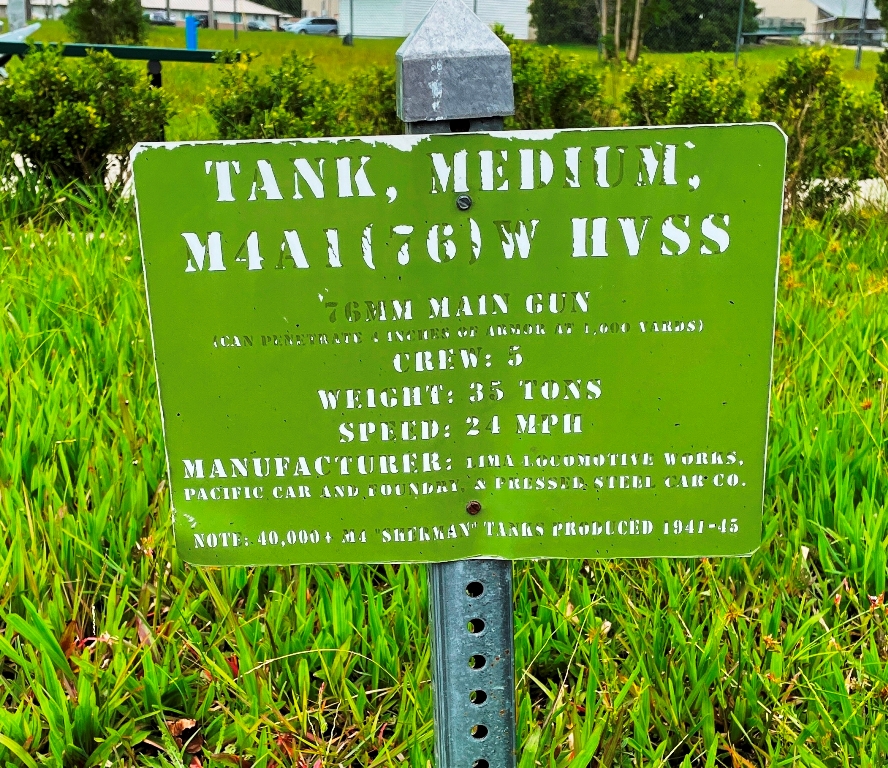 TANK, MEDIUM, M4A1 (76) W HVSS MEMORIAL PLAQUE