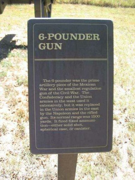 6-POUNDER GUN MEMORIAL CANNON PLAQUE