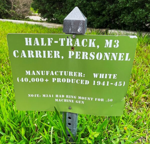HALF-TRACK, M3 CARRIER, PERSONNEL MEMORIAL PLAQUE