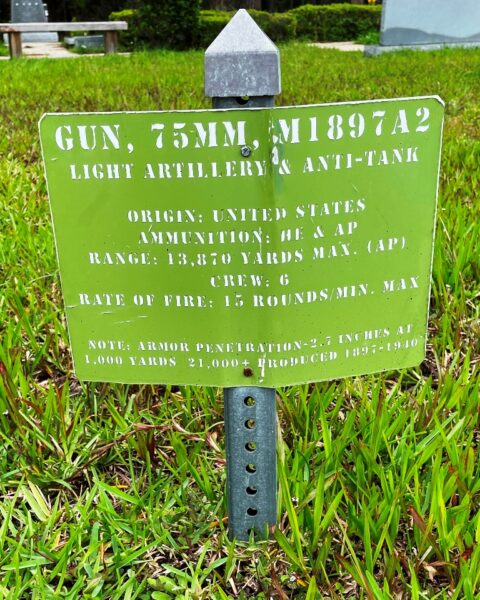 GUN, 75MM, M1897A2 LIGHT ARTILLERY MEMORILA  PLAQUE