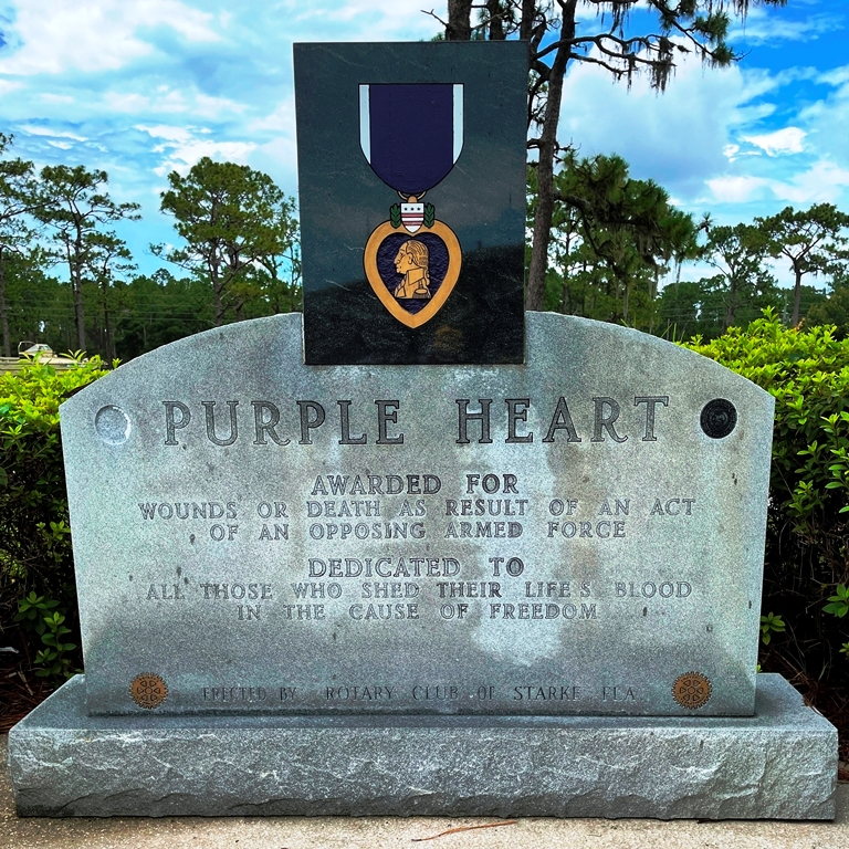 ROTARY CLUB OF STARKE, FLA. PURPLE HEART MEMORIAL