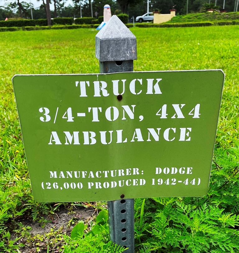 TRUCK 3/4-TON, 4X4 AMBULANCE MEMORIAL PLAQUE