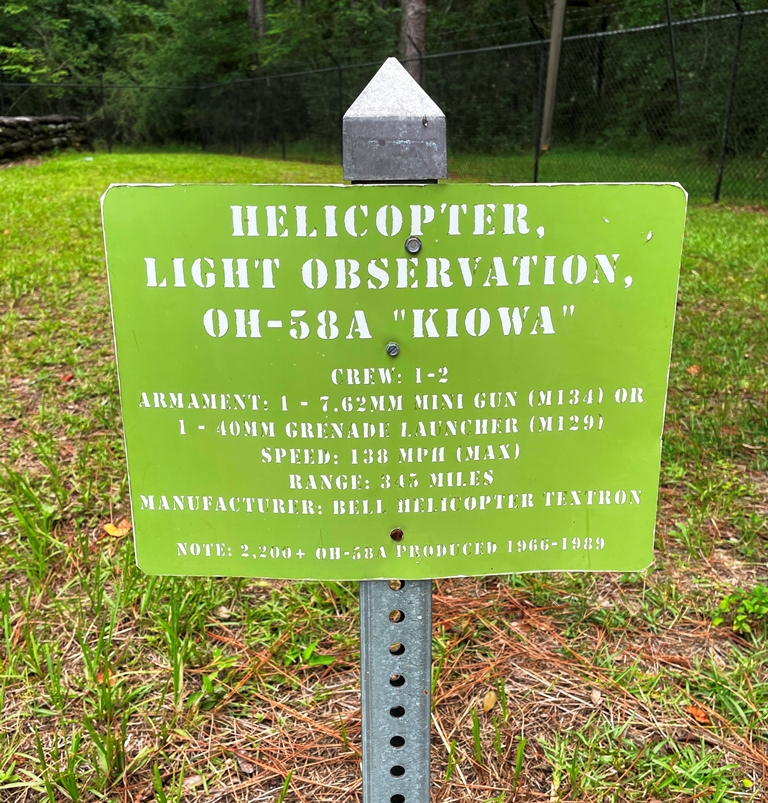 HELICOPTER, LIGHT OBSERVATION, OH-58A “KIOWA” MEMORIAL PLAQUE