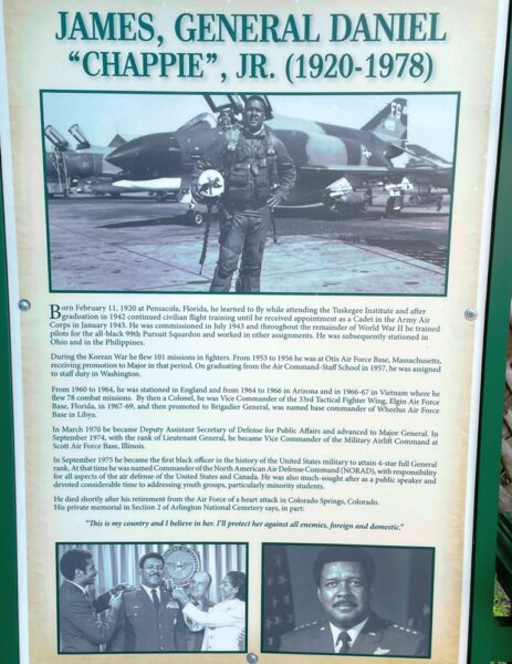 JAMES, GENERAL DANIEL “CHAPPIE” JR. WAR MEMORIAL PLAQUE