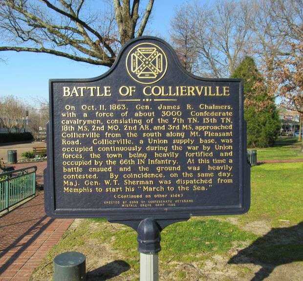 BATTLE OF COLLIERVILLE MEMORIAL MARKER FRONT