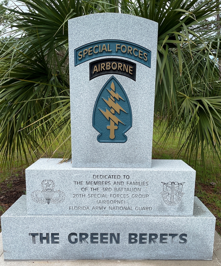 THE GREEN BERETS FLORIDA ARMY NATIONAL GUARD WAR MEMORIAL