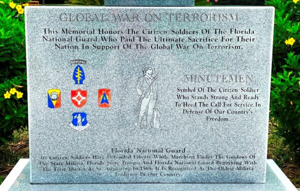 FLORIDA NATIONAL GUARD GLOBAL WAR ON TERRORISM MEMORIAL STONE