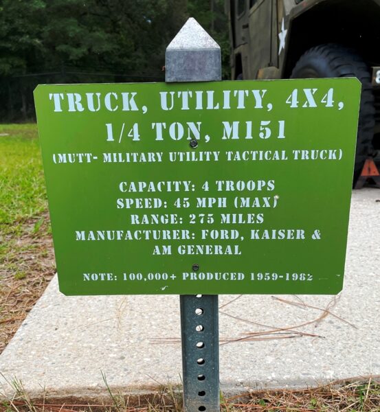 TRUCK, UTILITY, 4X4, 1/4TON, M151 MEMORIAL PLAQUE