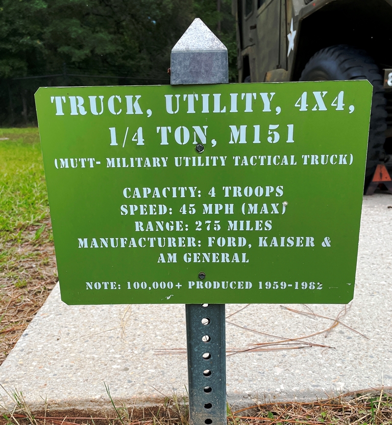 TRUCK, UTILITY, 4X4, 1/4TON, M151 MEMORIAL PLAQUE