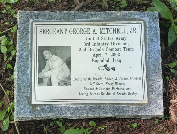 SERGEANT GEORGE A. MITCHELL, JR. WAR MEMORIAL PLAQUE