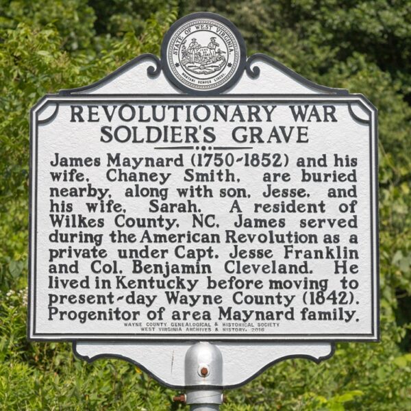 JAMES MAYNARD REVOLUTIONARY WAR SOLDIER’S GRAVE MEMORIAL MARKER