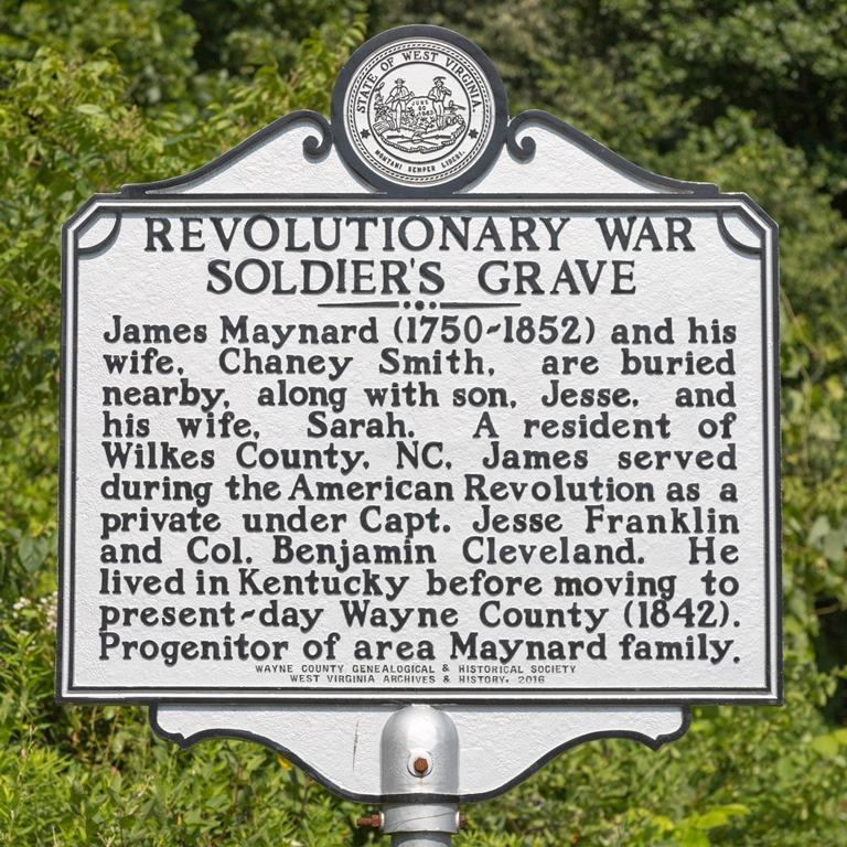 JAMES MAYNARD REVOLUTIONARY WAR SOLDIER’S GRAVE MEMORIAL MARKER