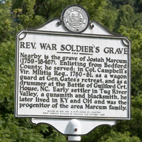 JOSIAH MARCUM REV. WAR SOLDIER’S GRAVE MEMORIAL MARKER