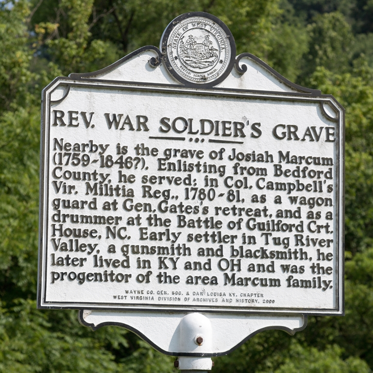 JOSIAH MARCUM REV. WAR SOLDIER’S GRAVE MEMORIAL MARKER