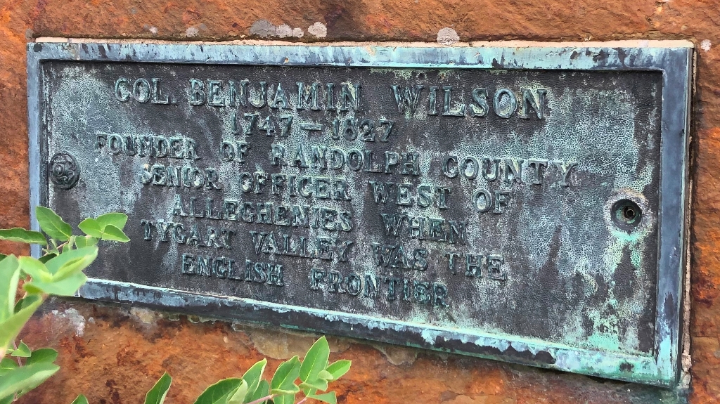 COL. BENJAMIN WILSON REVOLUTIONARY WAR MEMORIAL PLAQUE