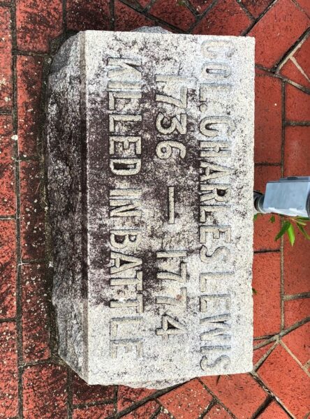 COL. CHARLES LEWIS REVOLUTIONARY WAR MEMORIAL