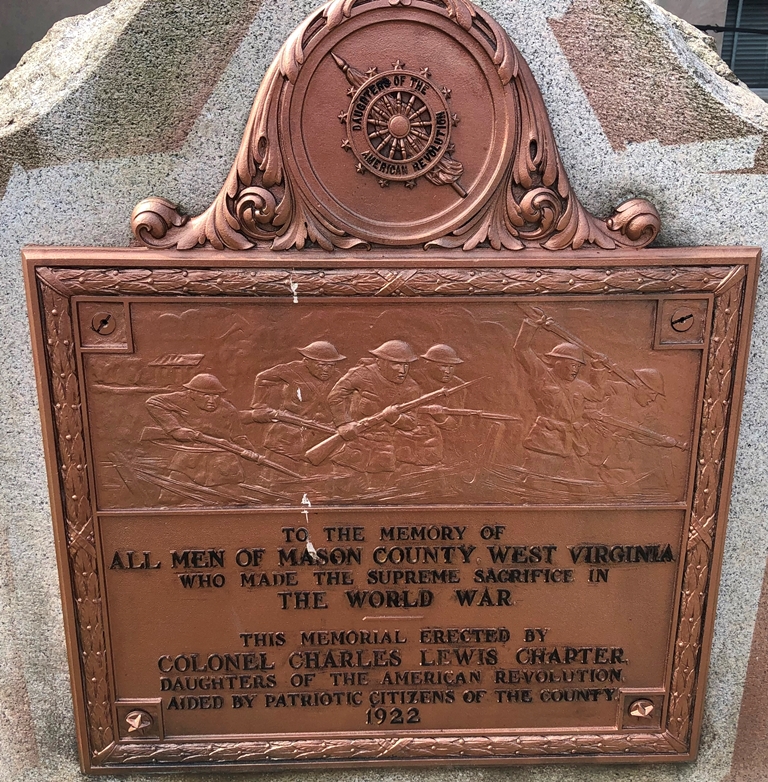 MASON COUNTY WORLD WAR SUPREME SACRIFICE MEMORIA PLAQUE