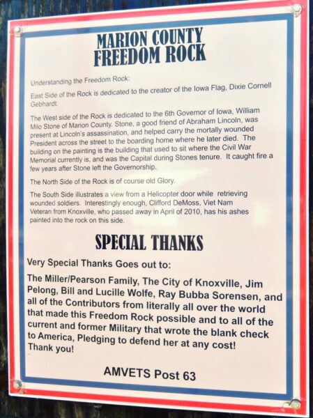 MARION COUNTY FREEDOM ROCK VETERANS MEMORIAL PLAQUE