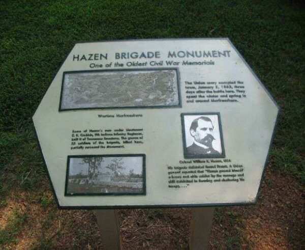 HAZEN BRIGADE MONUMENT MEMORIAL PLAQUE