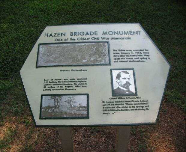 HAZEN BRIGADE MONUMENT MEMORIAL PLAQUE