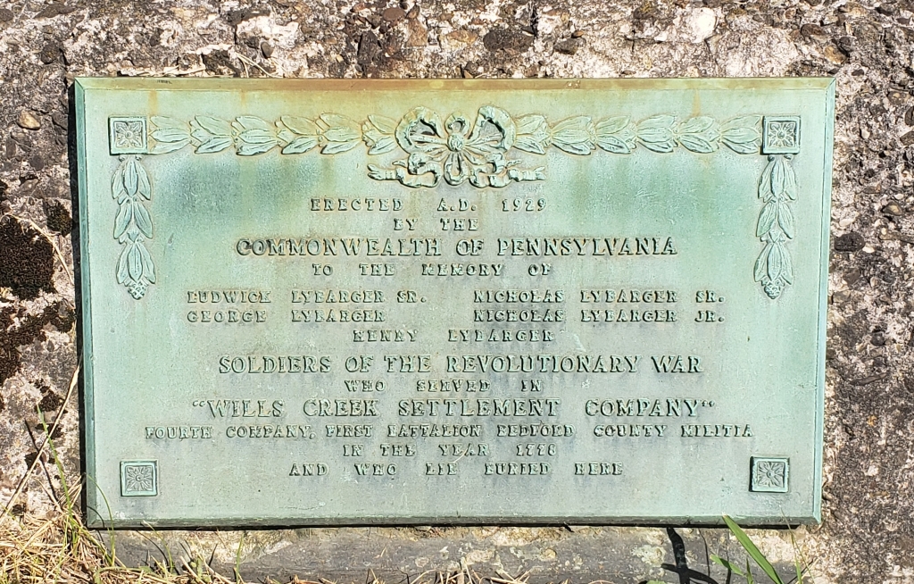 “WILLS CREEK SETTLEMENT COMPANY” REVOLUTIONARY WAR MEMORIAL