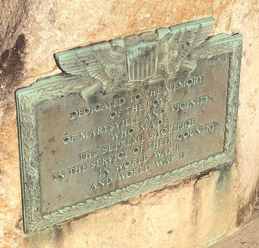 MARYSVILLE AND VICINITY WORLD WARS SUPREME SACRIFICE MEMORIAL PLAQUE