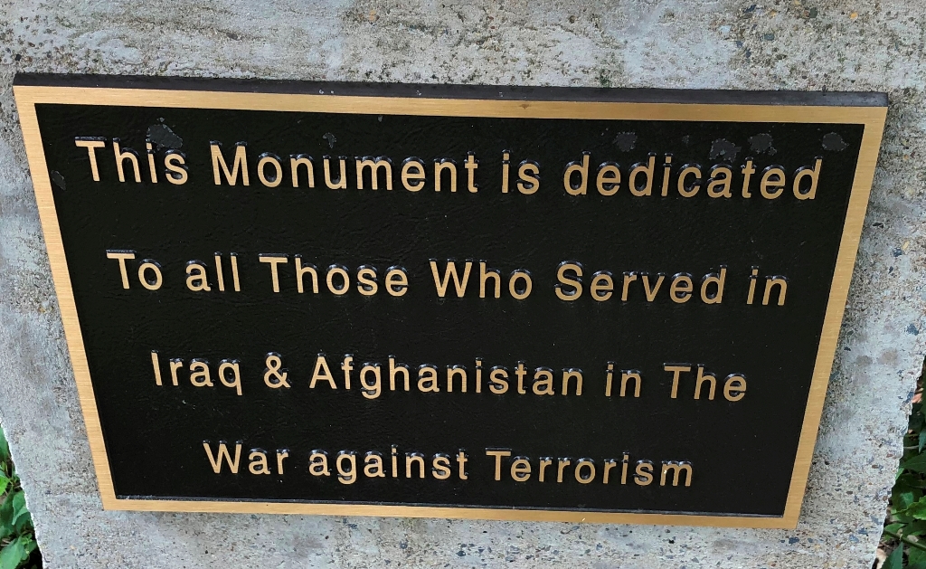 AMERICAN LEGION POST 841 WAR AGAINST TERRORISM MEMORIAL PLAQUE