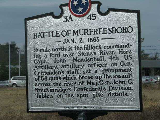 BATTLE OF MURFREESBORO WAR MEMORIAL MARKER