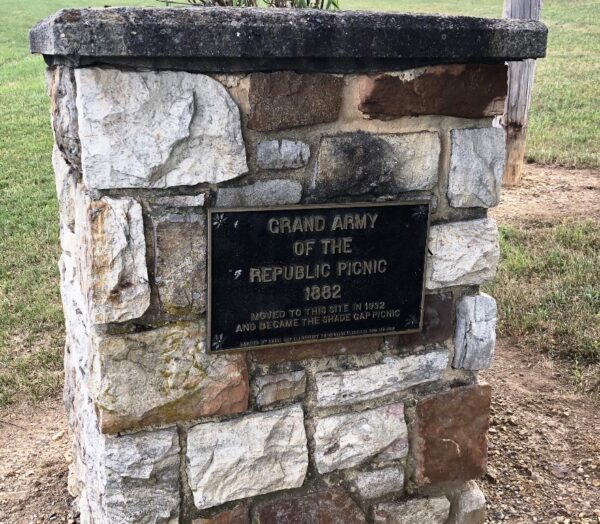 GRAND ARMY OF THE REPUBLIC PICNIC 1882 MEMORIAL PLAQUE
